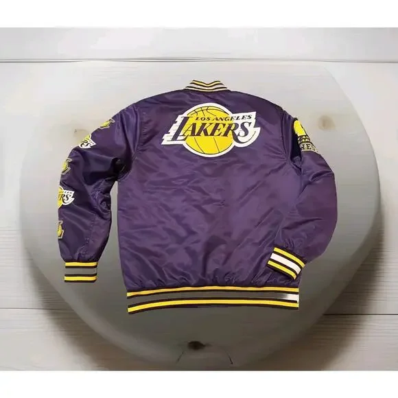 VTG 90s NBA LA LAKERS Los Angeles West 48 SATIN BOMBER JACKET NOWT